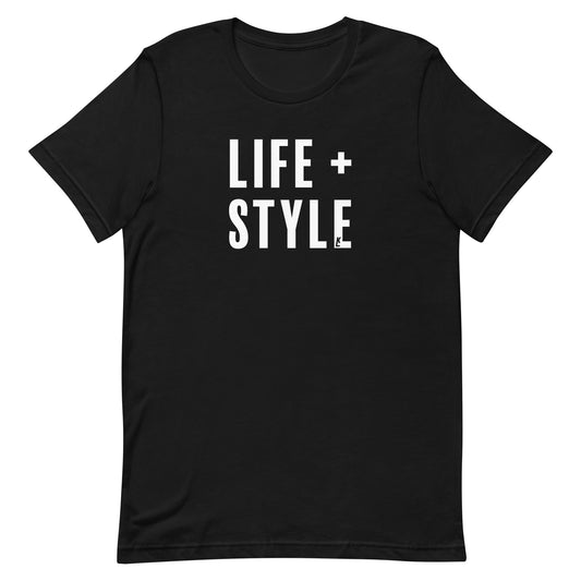 "Life + Style" T-Shirt (White Print)